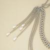 Vintage Imitation Pearl Tassel Waist Chain For Women Silver Color Waterdrop Pendant Multi-layer Belly Chain Female Party Jewelry