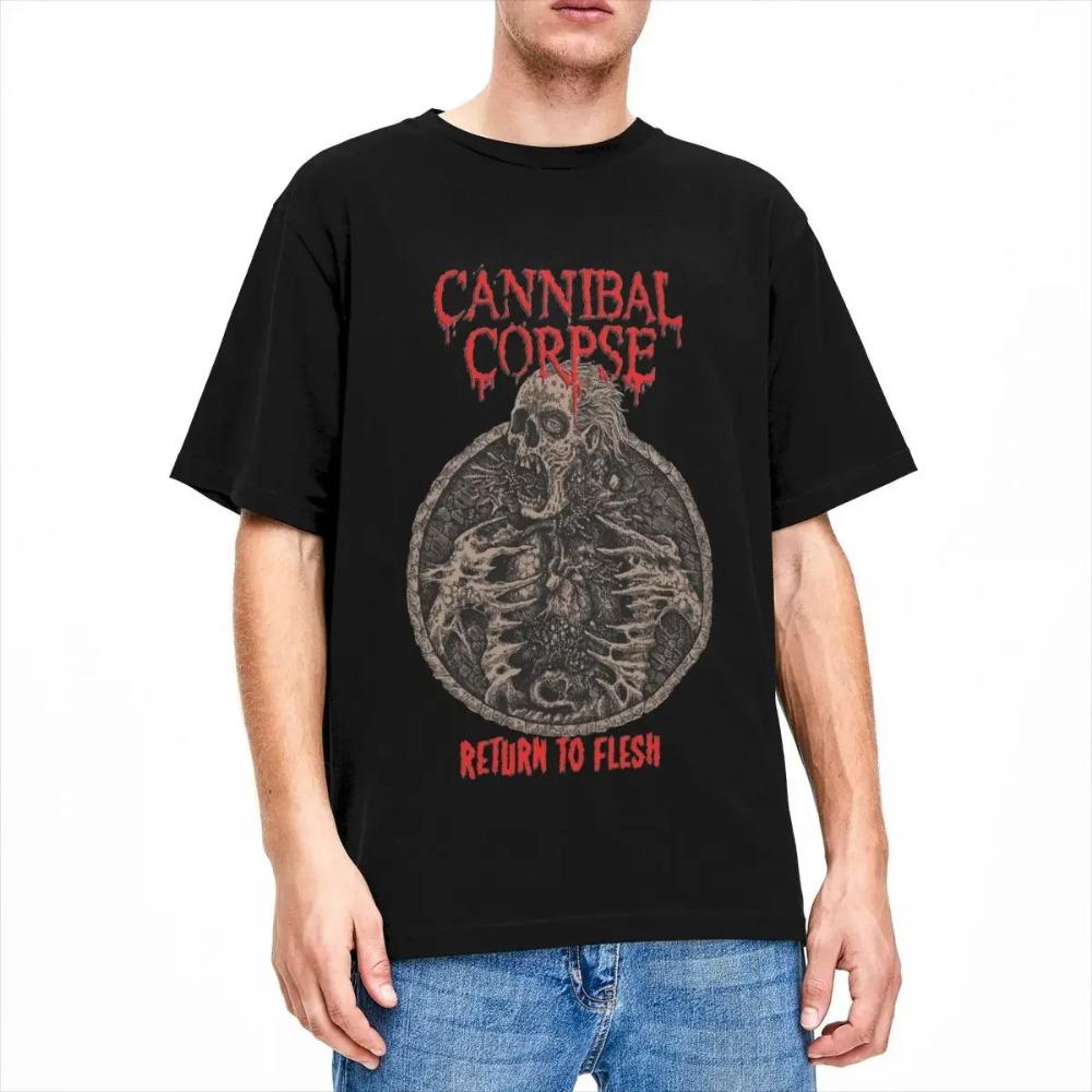 Herr Dam Cannibal Corpse Return To Flesh T-shirt Kläder Death Metal Band Bomull T-shirt Kläder Vintage T-shirt Vuxen