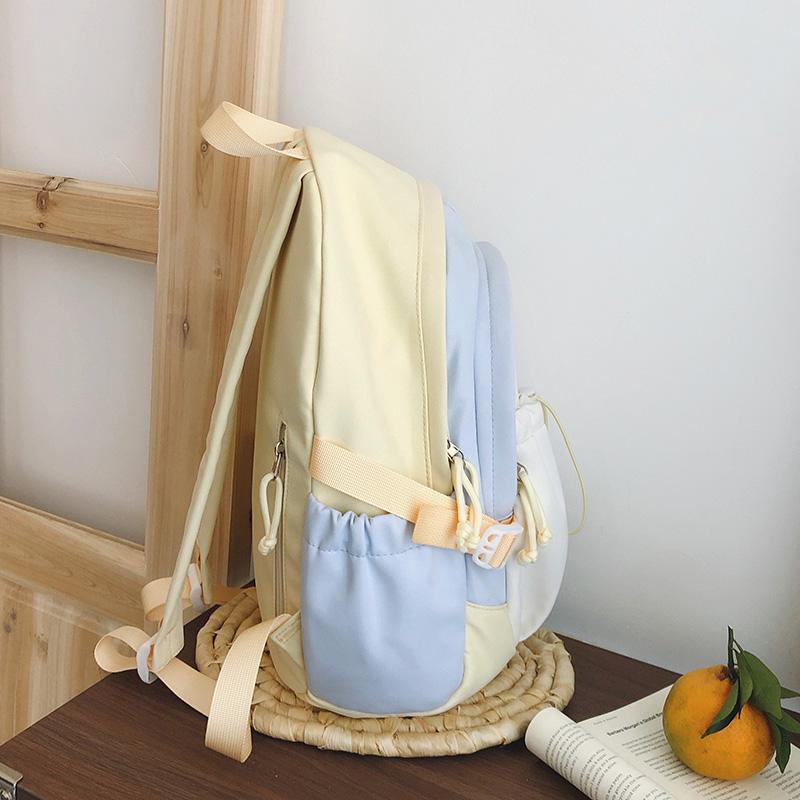 Color Block Schoolbag Junior High School Student Backpack Women's Backpack