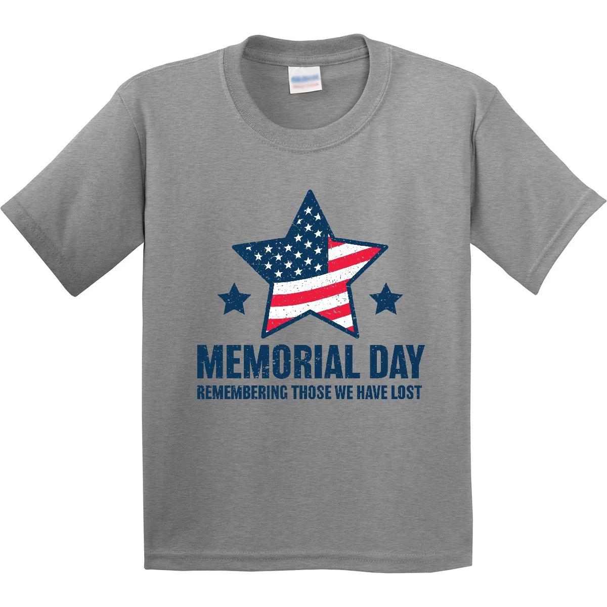 

Inktastic Memorial Day Grunge Remembering Those We Have Lost Youth T-Shirt Red 120