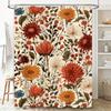 Vibrant Floral Shower Curtain Luxurious Bath Decor In Red, Orange Blue Waterproof Fabric For Bathroom Curtains Unisex Home Decor