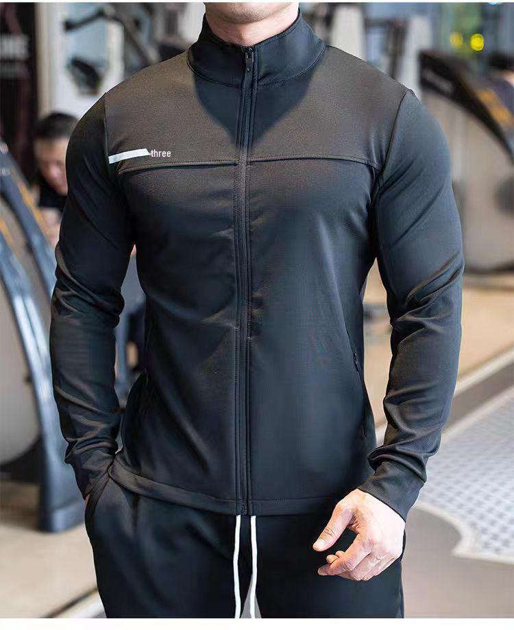 Men's Trendy Stand-up Collar Full-Zip Fitness Jacket