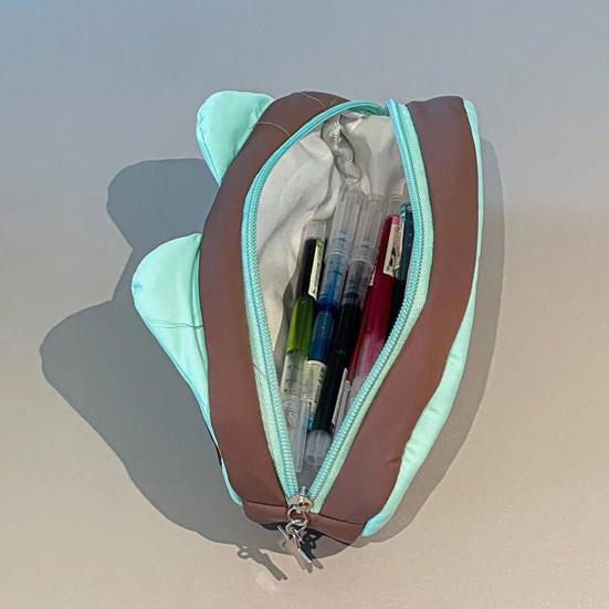 Dokumententasche Cartoon Katze Design Weiches Plüsch Federmäppchen Reißverschluss Schule Reise Make-up Pinsel Stifte Organizer