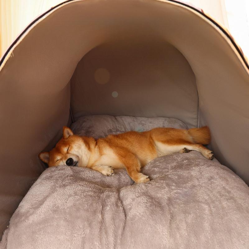 Large Dog House Warm Winter Semi Enclosed Pet Bed with Removable Cover for Cats Dogs Dog Beds for Large Dogs Pet Supplies Perros