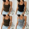 Damen Geripptes Tanktop Ärmelloses Cami Weste Premium Komfort Basic Bluse Freizeitkleidung