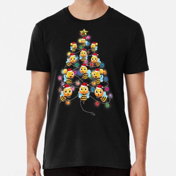 Santa Bees Christmas Tree Funny Bee ChristmaT-Shirt S-5XL Best T-Shirt