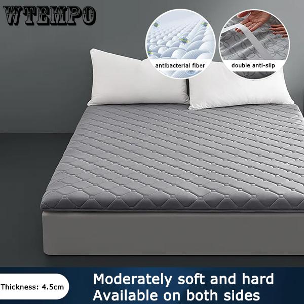 WTEMPO Double-sided Four Seasons Available Foldable High Quality Soft Mattress Thick Bedroom Bed Sheet Tatami Pad School Dormitory Bed Mattress Pad