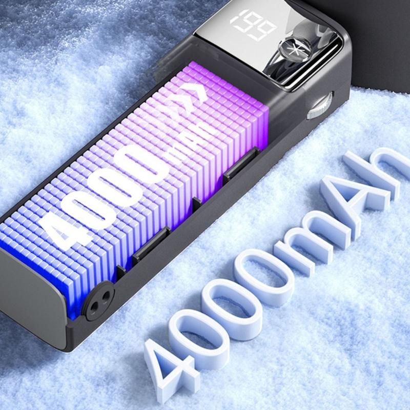 Multifuntional LED Display Fan Efficient Cooling Fan Quiet Powerful Fan 3000mAh Battery ABS Texture for Outdoor Travel