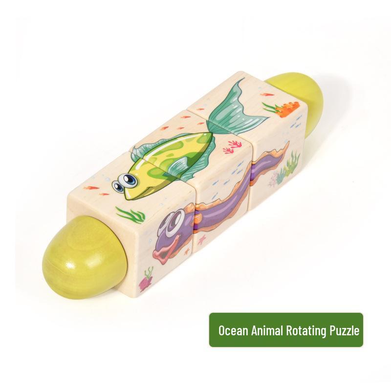 

Деревянные развивающие блоки-пазлы для младенцев: Игрушка для сопоставления форм животных и людей для когнитивного развития (1-3 года)