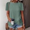 2025 Spring/Summer Women's Solid Color Casual Crew Neck T-Shirt