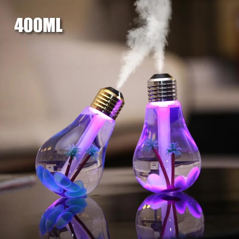Creative Bulb Humidifier Mini Colorful Night Light Micro Landscape Desktop Decoration USB Electric Diffuser for Bedroom Home