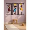 3pcs Bohemian Metal Wall Art, Colorful Abstract Female Figures, Modern Decor for Living Room Bedroom Office, Waterproof Rustproof