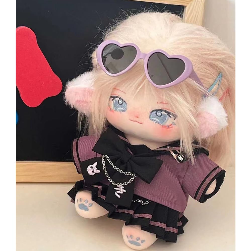 niannyyhouse 20cm Plush Doll Outfit Set Dress Up Clothes Skirt Shoes School Suit Doll Accessories