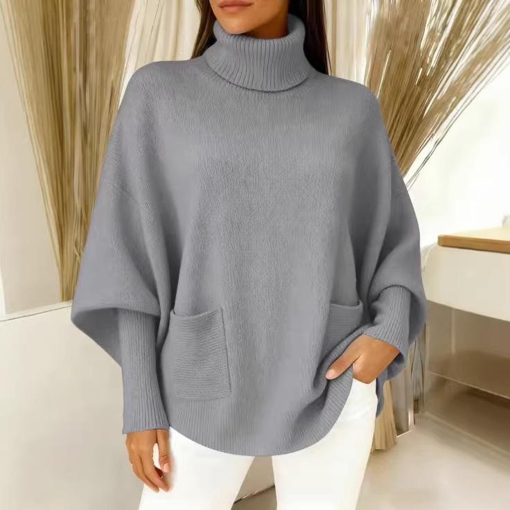 2026 Women's High Neck Loose Knit Pullover - European and American Autumn/Winter Style