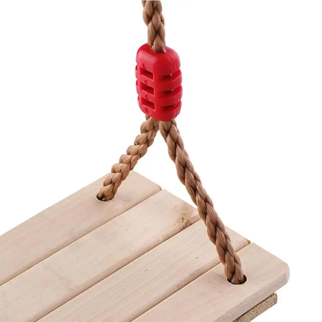 Pastoral Wooden Board Swing High-Quality Length Adjustable Rope Safe Durable Indoor Outdoor Home Garden Play Equipment Fun Toy