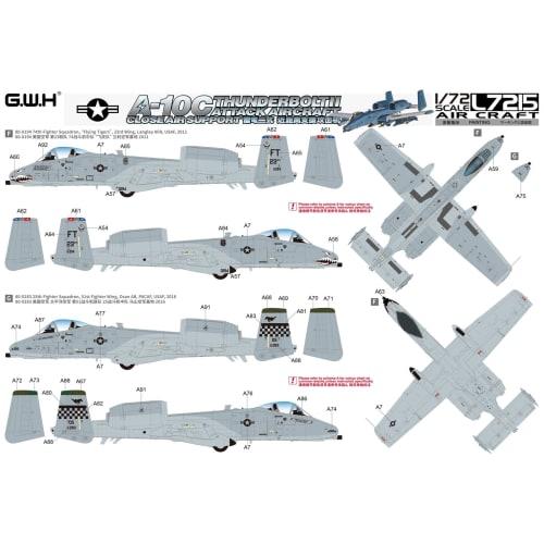 Great Wall Hobby 1/72 Scale American A-10C Attack Aircraft Plastic Model Kit L7215 (Airplane)