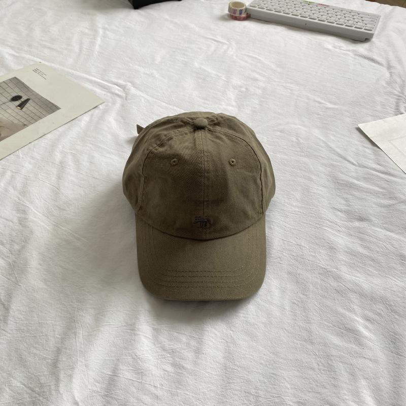 Koreanische bestickte Baumwoll-Baseballkappe mit kleinem Fuchs für Männer und Frauen mit breiter Krempe, die Gesichter zeigt, mit kleiner Entenküken-Kappe, Sonnenschutz, Trend