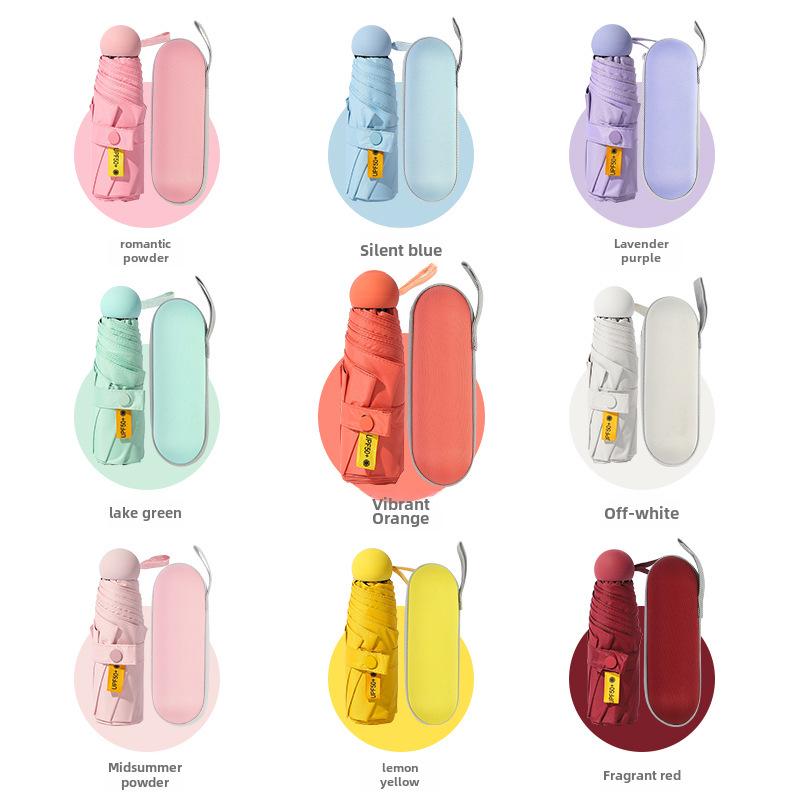 Compact Five-Fold Mini Sunscreen Umbrella: Stylish Women's Pocket Sunshade & Rain Protector