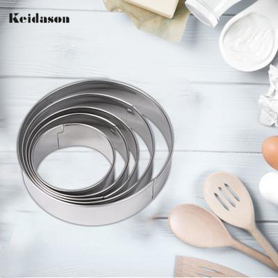 Puntos Cocina Acero Inoxidable Multifunción 5 Unids/set Molde Redondo Para Galletas Accesorios Para Cortadores De Galletas