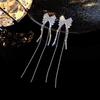 925 Silver Needle Korean Tassel Earrings - Trendy 2024 Style, Long, High-Quality, Large, Textured Chain Design for Women