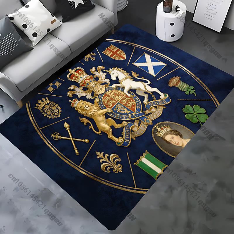 15 Sizes Royal British-themed Decor Carpet for Living Room Bedroom,Sofa Areas, Large Area Luxury Decor Mat Great Gift for Friend