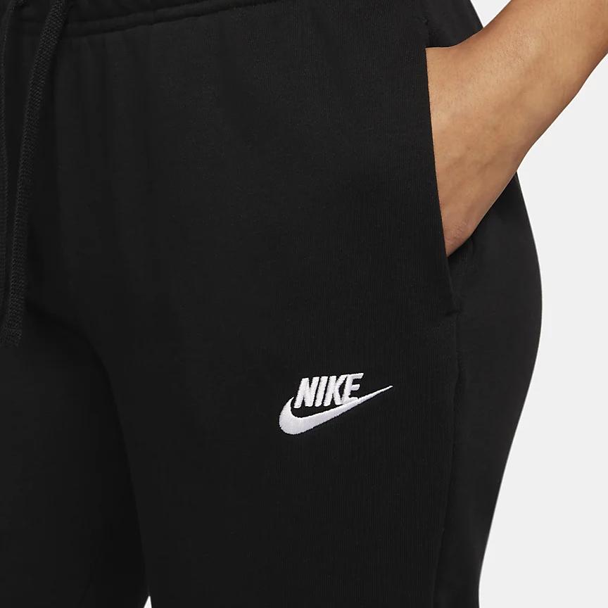 Nike Damen Sportbekleidung Club Fleece Jogginghose mit mittlerer Taille Schwarz DQ5192-010