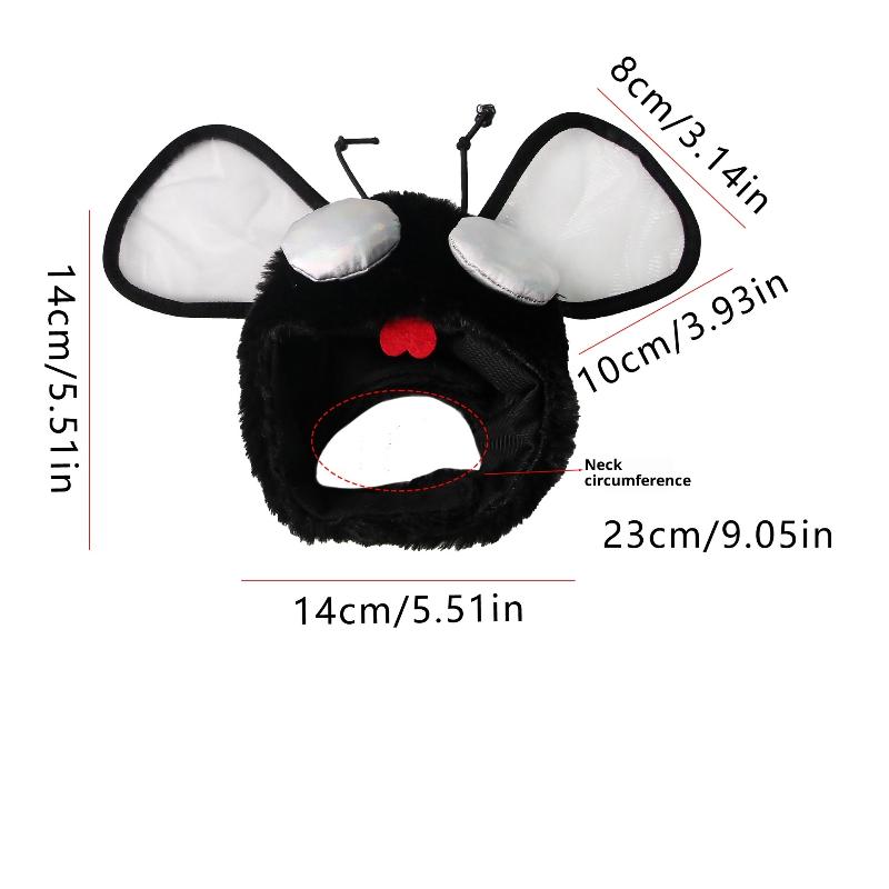Funny Housefly Soft Pet Hat Fluffy Cute Transformation Outfit Cosplay Pet Kitten Dog Head Accessories Clothing Supplies