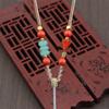 Premium Cinnabar and Agate Ruyi Necklace Cord with Jade Pendant