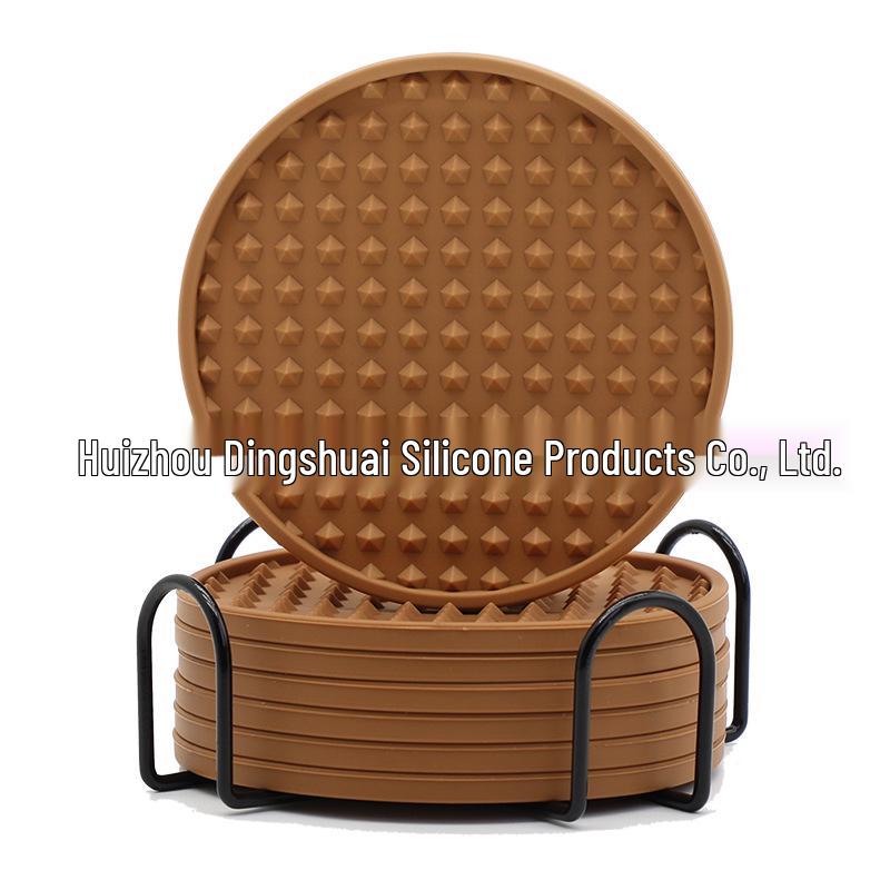 Silicone Round Drink Coaster - Heat-Resistant, Non-Slip Pad for Cups One Set