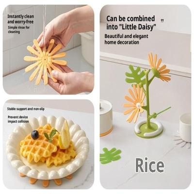 Anti Scald Tree Shape Table Mat Creative Heat Resistant Daisies Coaster Anti-Fouling Non-Slip  Dishes Trivets Teapot  Pots