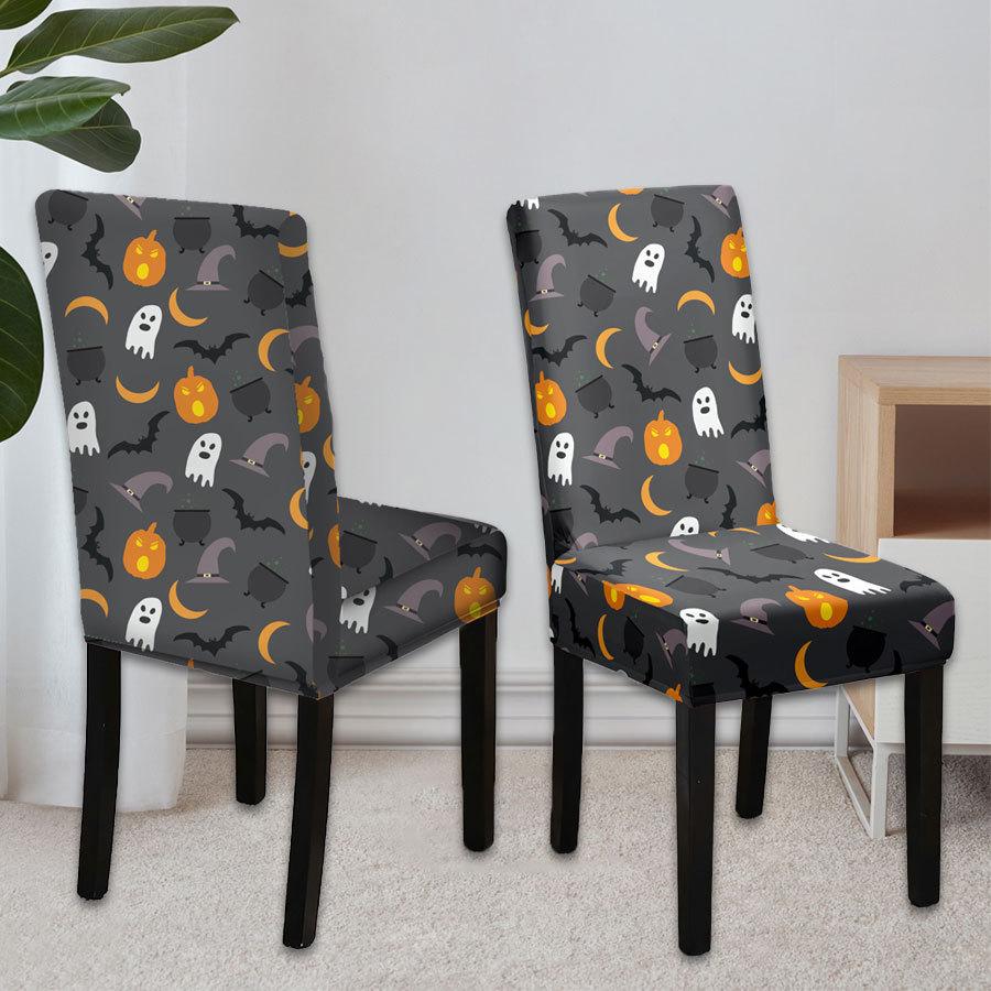 

1Pcs Halloween Restaurant Chair Covers Stretch Milk Silk Printed Chair Decorations Halloween Party Supplies Home Decor Props 1PC&40x40cm