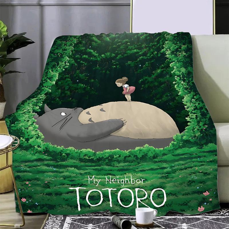 Cartoon Printed Blanket Picnic Blankets Warm Blanket Soft and Comfortable Blanket T-TotoroS Home Travel Birthday Gift