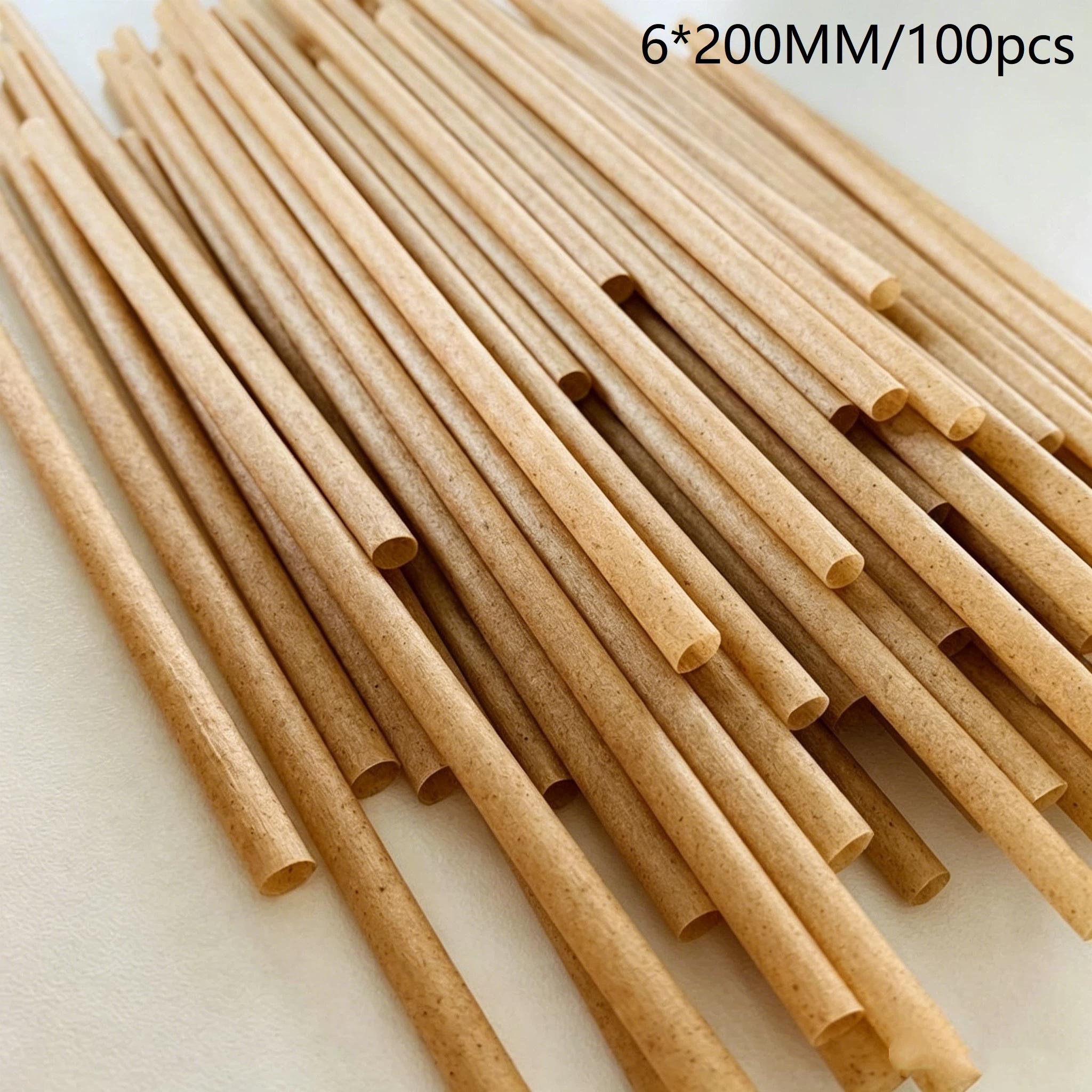 Eco-Friendly Plant-Based Sugarcane Fiber Straws Set Biodegradable Plastic-Free For  Cold Drinks Disposable Straw