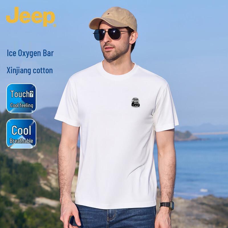 JEEP Men s Ice Oxygen Bar Xinjiang Cotton Short Sleeve T-Shirt 3XL