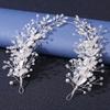 Gorgeous Beaded Bride Wedding Tiaras Flower Pearl Bridal Headwear Rhinestone Alloy Flower Headbands Hair Accessories