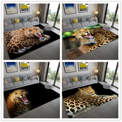 3D Leopard Tiger Pattern Large Living Room Carpet Luxury Floor Mat Animal Rugs for Bedroom Washable Bathroom Kitchen Doormat