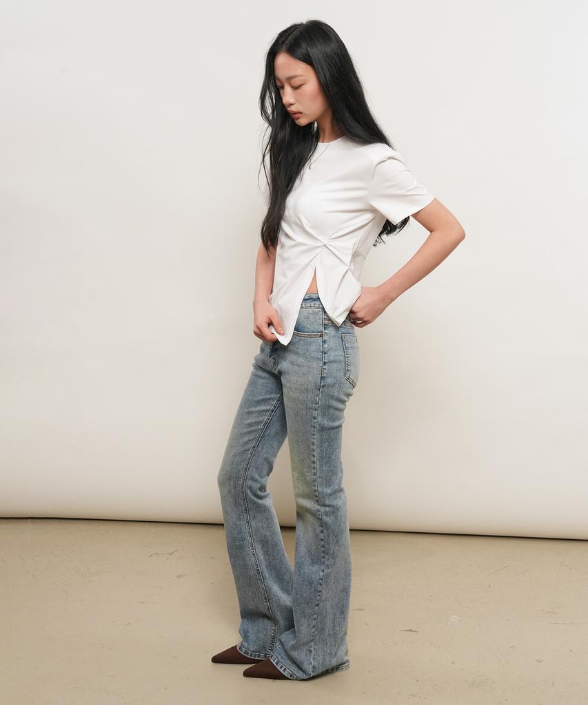 GENERALIDEA Shoulder Padded Twist T-Shirt [White] / Gf2Lts523