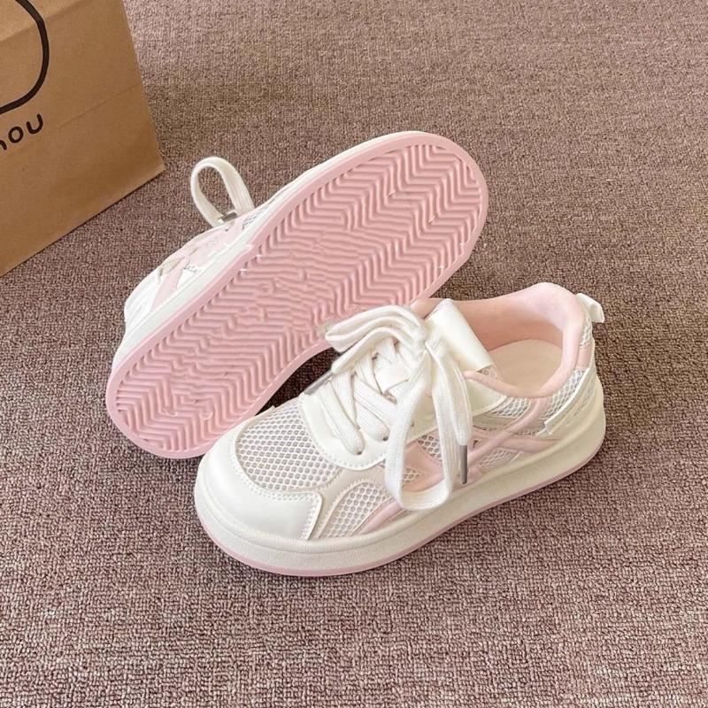 Niche Wasteland Wind Board Shoes Women's New Summer Mesh Shoes Breathable Mesh Thick-soled White Shoes Campus Style