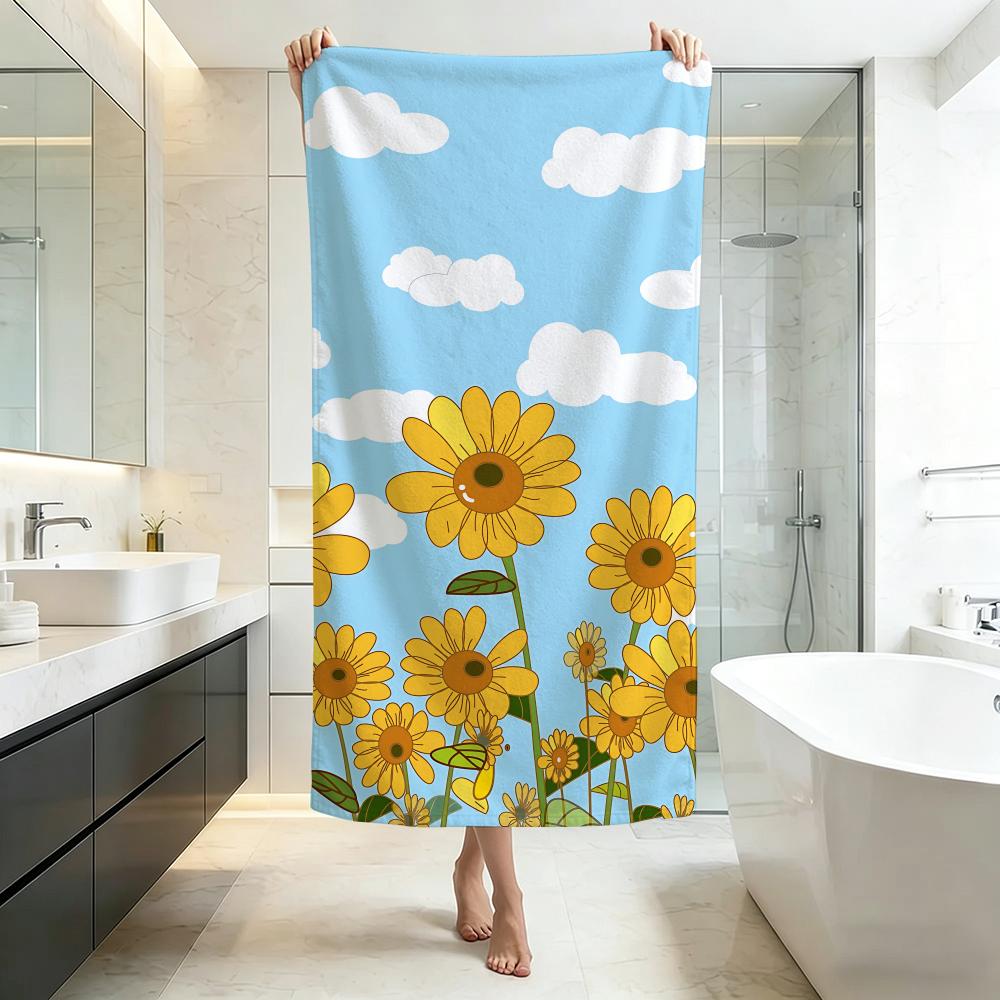 Asciugamano Campo di Girasoli Luminosi S Qualità Hotel Cinque Stelle Asciugamani Spessi Ultra Morbidi Ecologici e Teli da Spiaggia