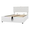 Sleeping Bed 140x200CM Platform with LED Ambient Light 24-Button Remote Control USB Type-C Charging Port Bedroom Double Modern White/Grey Large