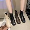 Fashion Square Head Ankle Boots Wedge Bottom Soft Leather Comfortable  Boots Women Short Boot Warm Winter Shoes Fur Winter Booties