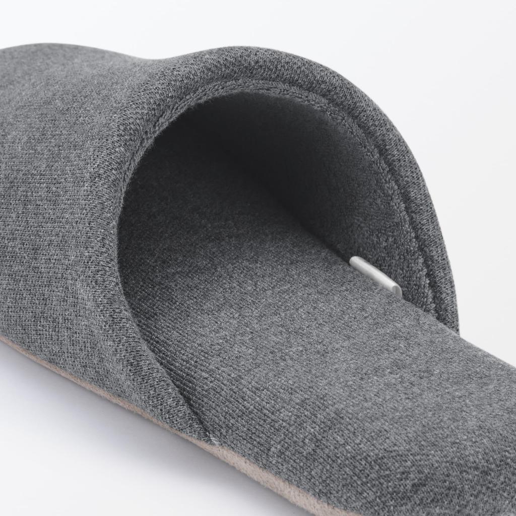 Japanese MUJI Cotton Piqué Comfort Slippers Gray