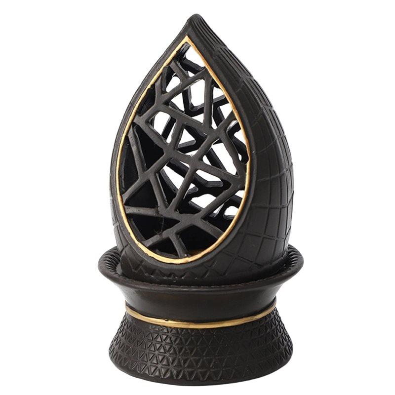 

ABJI-Small Incense Burner In Resin Craft Hollow Design Scented Desktop Table Decoration Simple Ornament