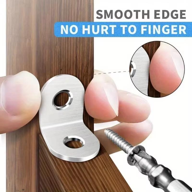 10pcs/Stainless Steel L Brackets - Small Right Angle Corner Brace for Shelves, Wood Furniture, Chair