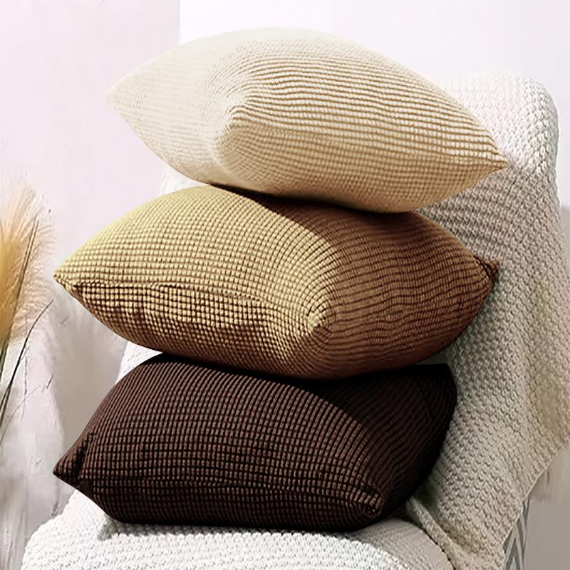 Waterproof Solid Color Jacquard Pillow Cover for Sofa Office Waist Cushion Cover Home Decorative Pillowcase Decoration 45x45