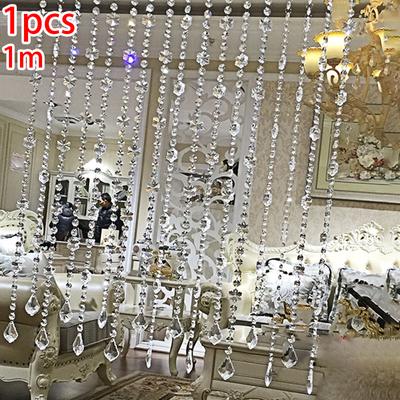 Customizable Glass Bead Drape Door Valance Hanging Curtain Room Divider