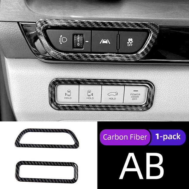 For Kia Carnival Sedona KA4     Car Headlight Adjust Switch Frame Cover Auto Central Control Switch Trim Sticker