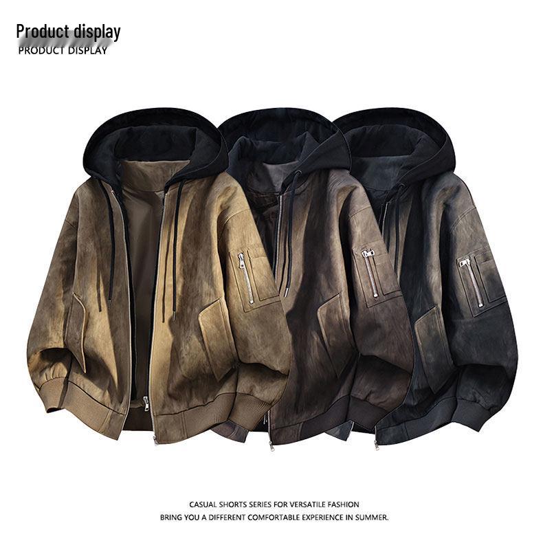 Men's Faux Two-Piece PU Leather Jacket: Windproof, Loose Fit, Youth Style for Autumn/Winter
