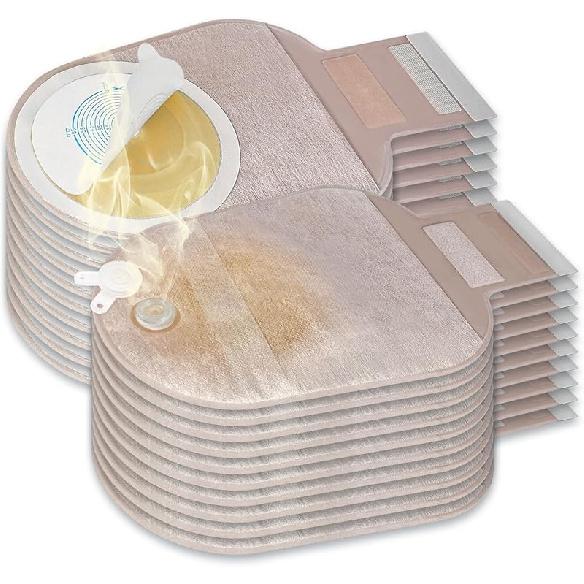 Colostomy Bags Vent 20 Pack Individually Packaged Ostomy Bag Vent, Ostomy Supplies,One-Piece Drainable Pouches with Closure for Colonoscopy Ileostomy