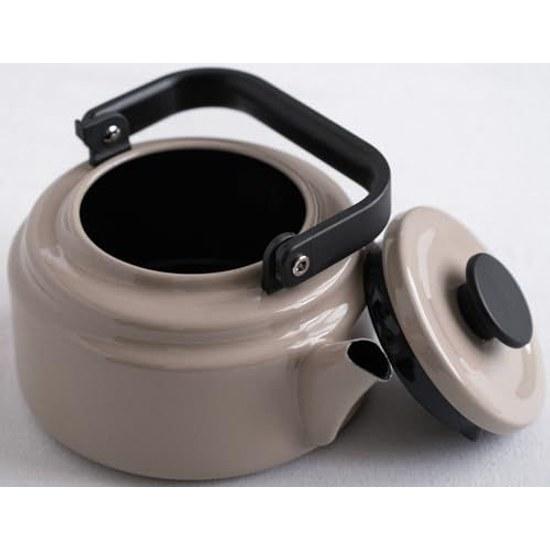 Nodahoro Kettle 2.0L Enamel Gas IH Compatible Made Japan Am Beige AM-20KBE